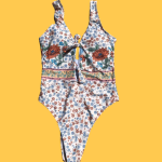 Fato de Banho Bege Florido - M