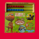 Livro "Aprende a Contar con Dinotren" + ábaco - espanhol