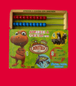 Livro "Aprende a Contar con Dinotren" + ábaco - espanhol