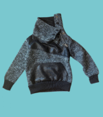 Camisola cinza com gola e fecho - 2 anos