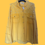 Casaco Oversized amarelo com tachas - M/L