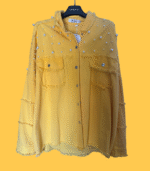 Casaco Oversized amarelo com tachas - M/L