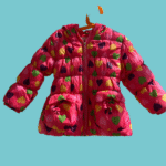 Casaco rosa com corações quente - 4-5 anos