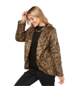 Casaco com pelo animal print castanho escuro - Image 2