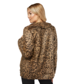 Casaco com pelo animal print castanho escuro - Image 3