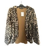 Casaco com pelo animal print castanho escuro - Image 5