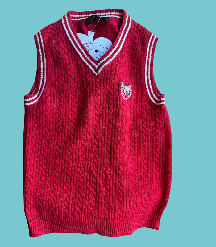 Colete malha_1 Colete vermelho em malha - 4-5 anos - Image 1