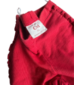 Leggings cardadas vermelhas com folhos laterais - 86cm - Image 3