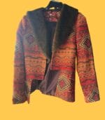 Casaco padrão étnico com gola de pelo amovível - SAHOCO - S