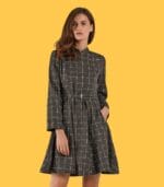 Vestido clássico cinza - AXEL - 42