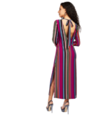 Vestido às riscas com rachas e decote atrás - TOPSHOP -38 - Image 2