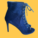 Botim aberto veludo azul - AXEL - 41