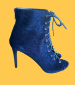 Botim aberto veludo azul - AXEL - 41