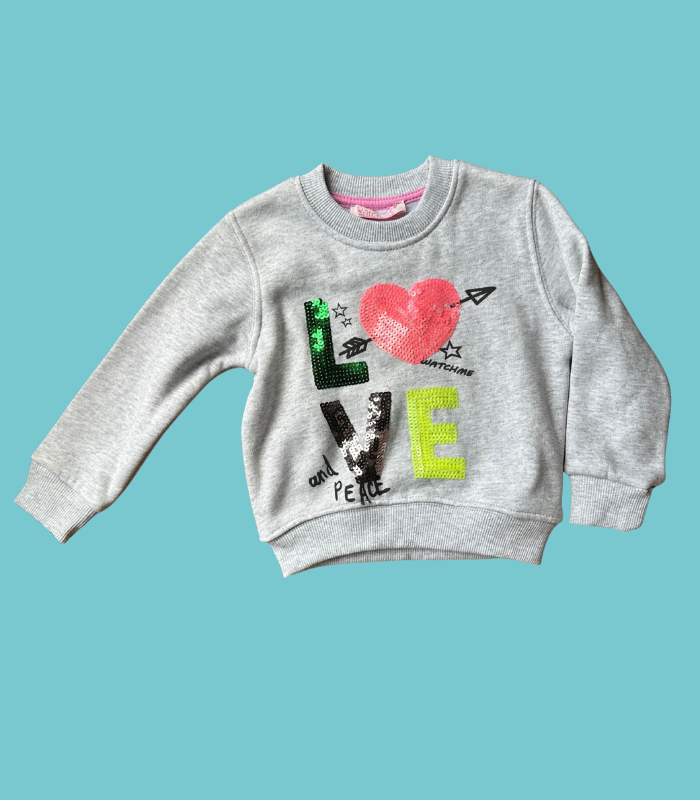 Camisola Love and Peace_1 Camisola cinza Love & Peace - Watch Me - 92 cm - 2anos - Image 1