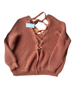 Camisola malha castanha ilhoses costas - Simplee - TU - Image 5