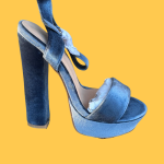 Sandálias altas veludo cinza - 36