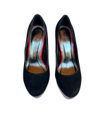 Sapatos plataforma de veludo pretos, prata e vermelho - 37 - Image 2