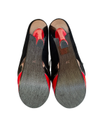 Sapatos plataforma de veludo pretos, prata e vermelho - 37 - Image 4
