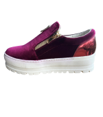 Sapato plataforma veludo bordeaux- Exé - Image 6