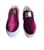 Sapato plataforma veludo bordeaux- Exé - Image 4