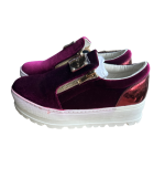 Sapato plataforma veludo bordeaux- Exé - Image 3