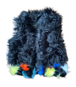 Colete peludo preto com cores - Golden Days Paris - S/M - Image 2