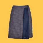 Saia azul com plissado - Axel