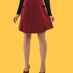 Saia veludo bordeaux com pormenor étnico - Axel