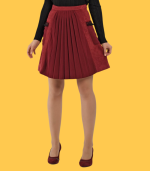 Saia veludo bordeaux com pormenor étnico - Axel