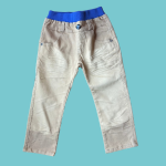 Calças bege cintura azul - CarnivalKids - 7 anos