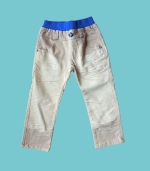 Calças bege cintura azul - CarnivalKids - 7 anos