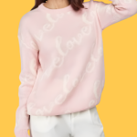 Camisola malha rosa Love - By Swan - TU