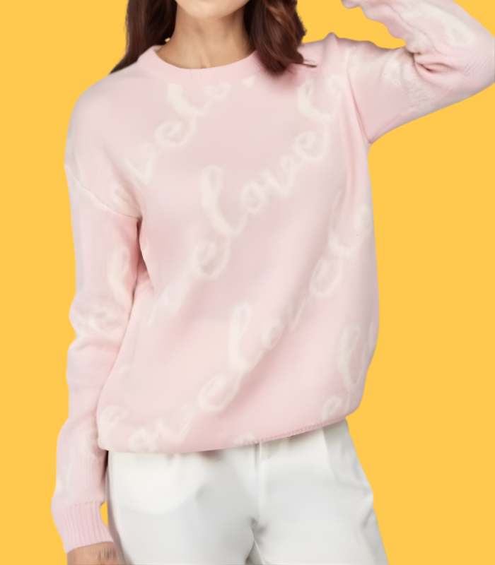 Camisola malha rosa Love_1_1 Camisola malha rosa Love - By Swan - TU - Image 1