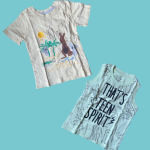 Conjunto t-shirt amarela e Cava verde - 92cm - 2 anos