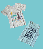 Conjunto t-shirt amarela e Cava verde - 92cm - 2 anos