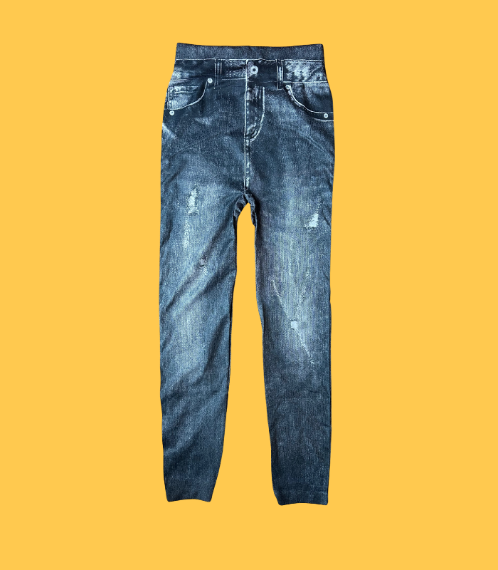 Leggings finas pretas a imitar ganga_1 Leggings finas pretas a imitar ganga - TU - Image 1