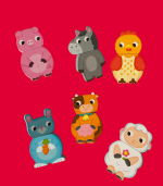 Puzzle magnético com peças em madeira  Animais da Quinta - Goula - +1 ano