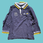 Polo azul gola branca e amarela - Mayoral - 92cm - 24 meses