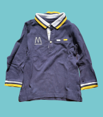 Polo azul gola branca e amarela - Mayoral - 92cm - 24 meses